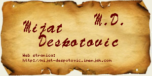 Mijat Despotović vizit kartica